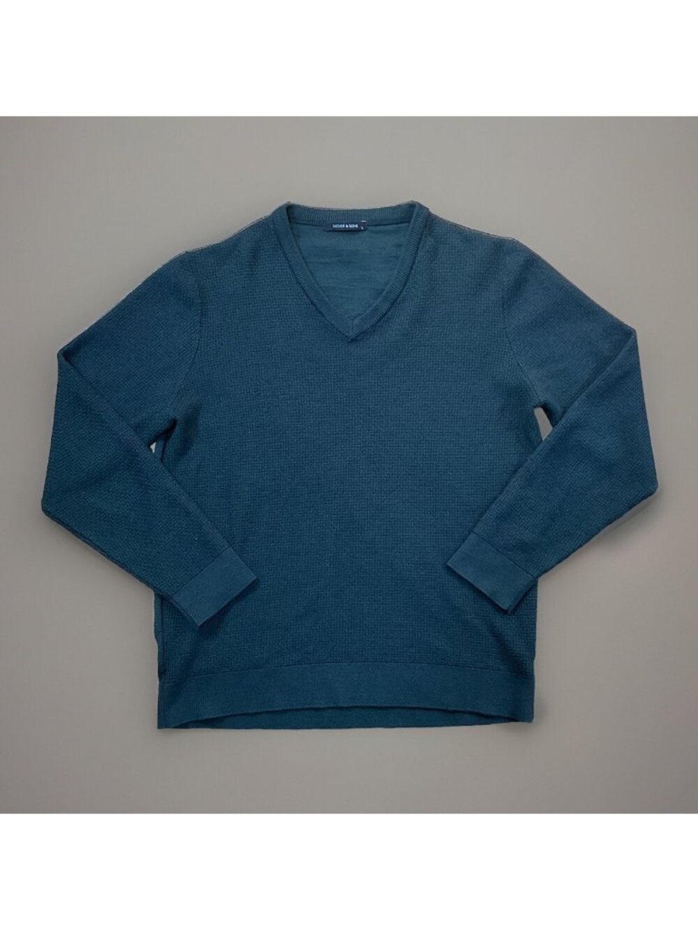 Father & Sons Merino Wool Blend Sweater Men’s Large Green Luxury Cozy Pullover